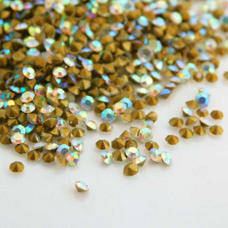2mm Chaton Rhinestones - Crystal AB - 4g