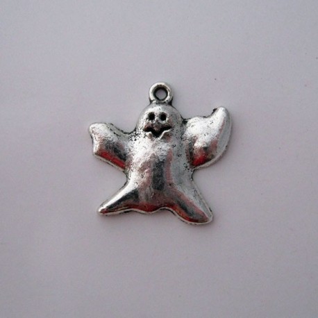 23mm Ghost Charms - Antique Silver Tone - Pack of 5