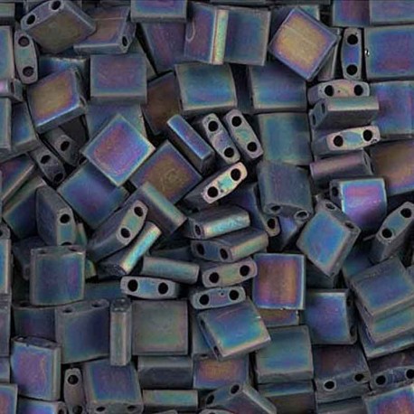 Miyuki Tila Beads 5mm - Matt Black AB - 5g