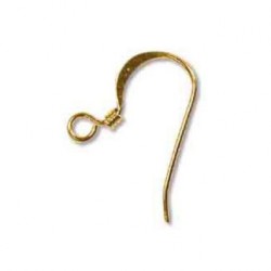 18mm Fish Hook Earwires - Gold Plated - 1 Pair or 5 Pairs
