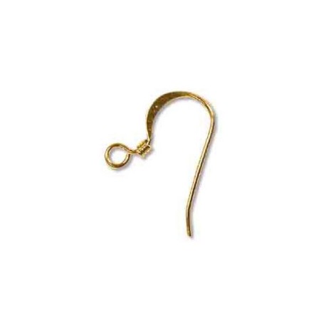 18mm Fish Hook Earwires - Gold Plated - 1 Pair or 5 Pairs
