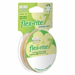 Flexrite 7 Strand Satin Gold 0.45mm Beading Wire 9.1m