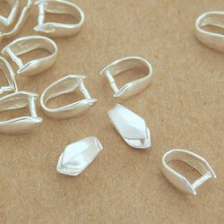 8mm Pinch Bail - Silver Plated - Pack of 1