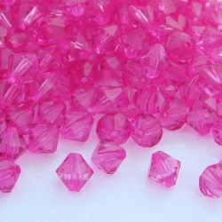 8mm Acrylic Bicone Beads - Fuchsia Pink - Pack of 200