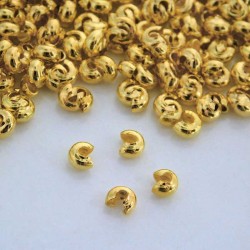 3mm Crimp Bead Covers - Gold Plated - Pack of 50