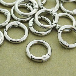 Spring O Ring Clasp - Silver Tone - Pack of 1