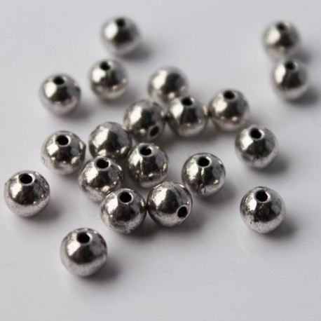 6mm Seamless Beads - Antique Silver Tone - Pack of 50