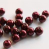 10mm Faux Pearl Glass Beads - Burgundy Red - Pack of 30