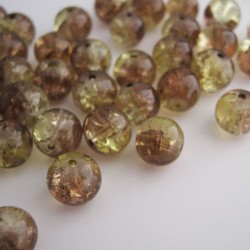 Crackle Beads 8mm Light Brown and Straw Yellow - Pack of 50