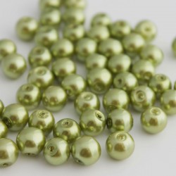 8mm Glass Pearl Beads - Pear Green
