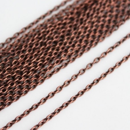 Copper Tone Link Chain - 3mm x 2mm - 2 metres