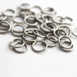 8mm Jump Rings Silver Tone - Pack of 100