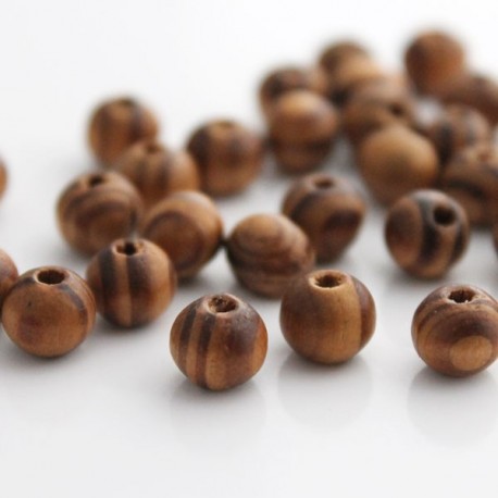 8mm Round Wooden Beads
