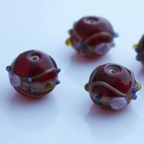 Lampwork 'Wedding Cake ' Bead - Cobalt Blue